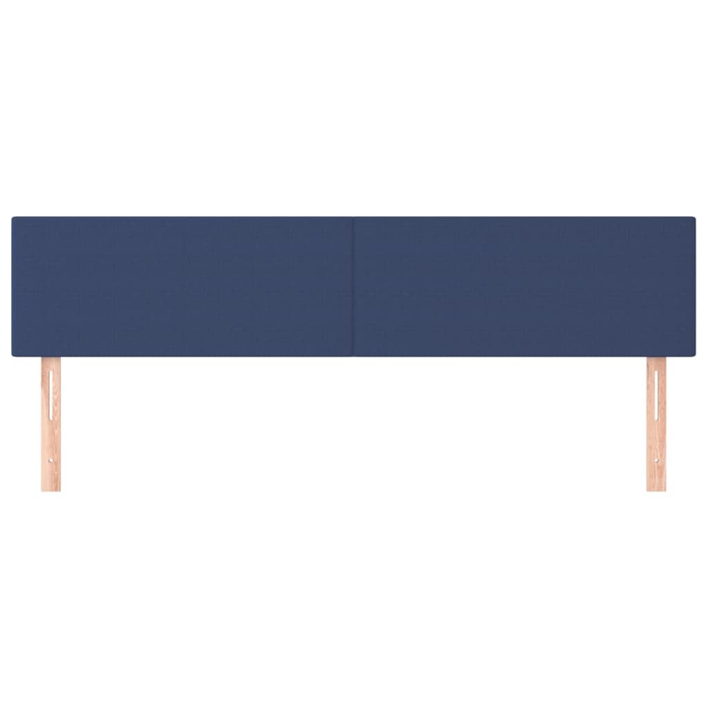 vidaXL Cabeceira de cama 2 pcs tecido 80x5x78/88 cm azul