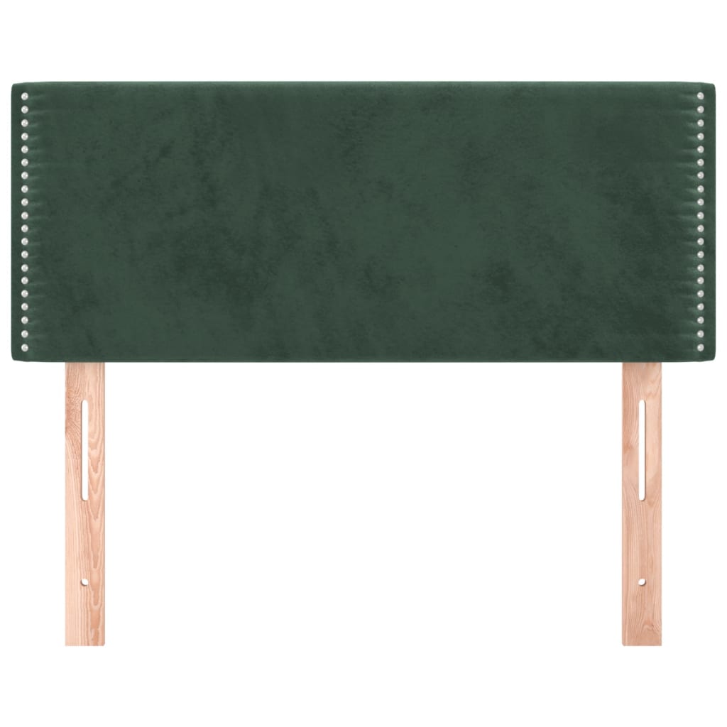 vidaXL Cabeceira de cama veludo 90x5x78/88 cm verde-escuro