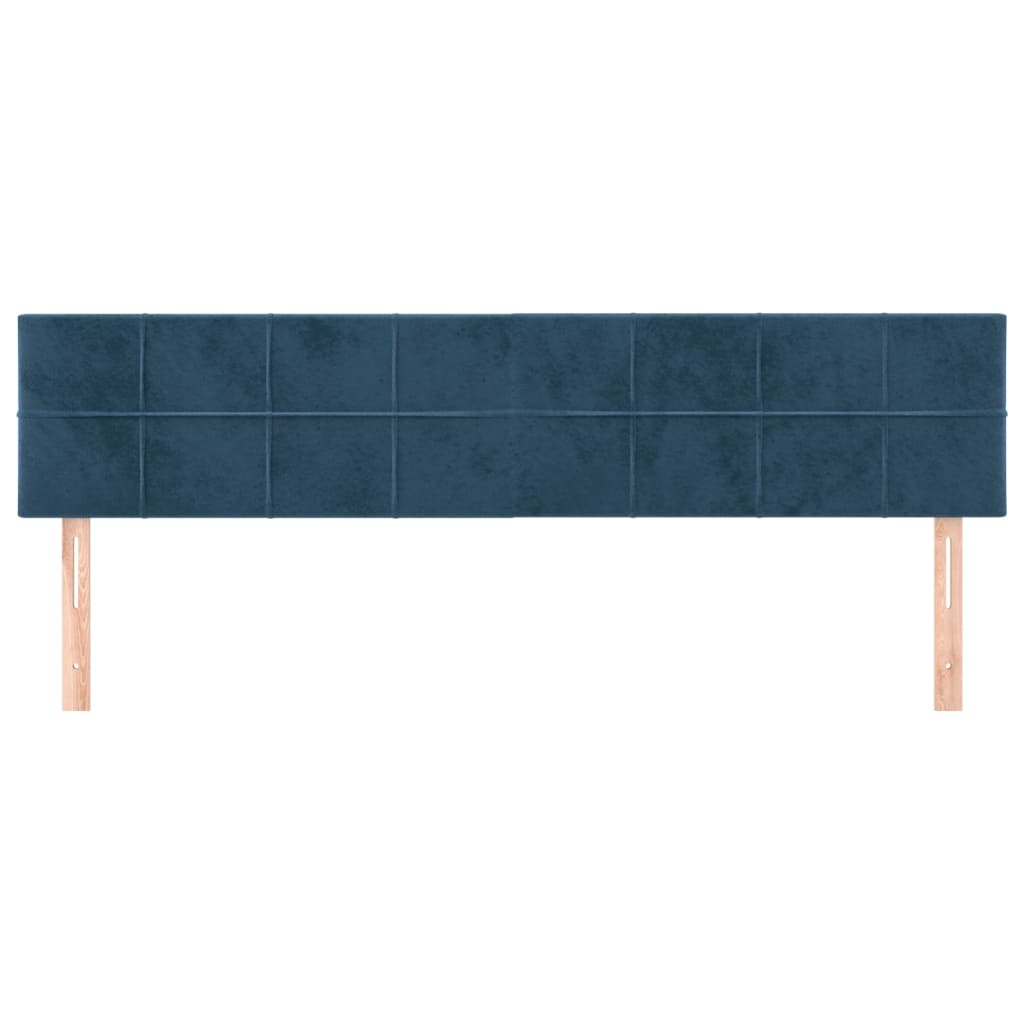 vidaXL Cabeceira de cama 2 pcs veludo 80x5x78/88 cm azul-escuro