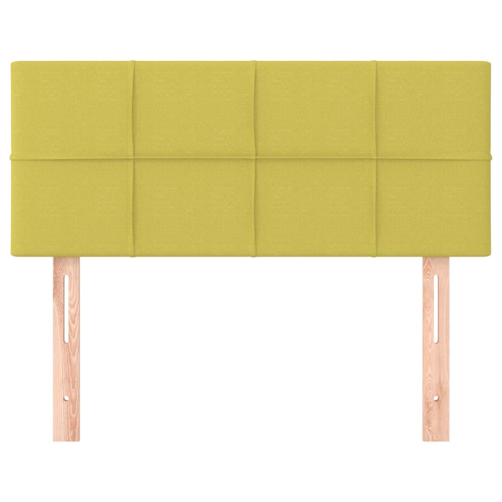 vidaXL Cabeceira de cama tecido 100x5x78/88 cm verde