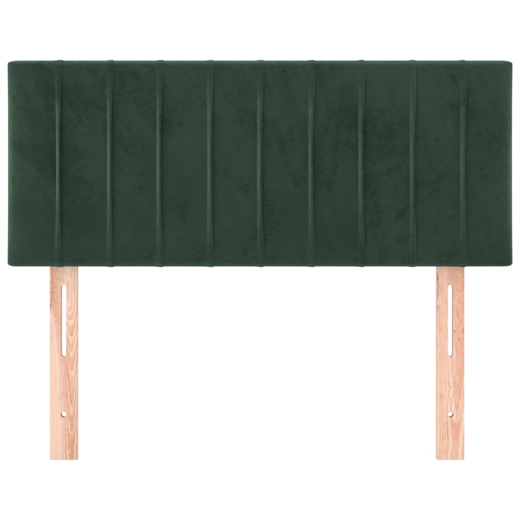 vidaXL Cabeceira de cama veludo 90x5x78/88 cm verde-escuro