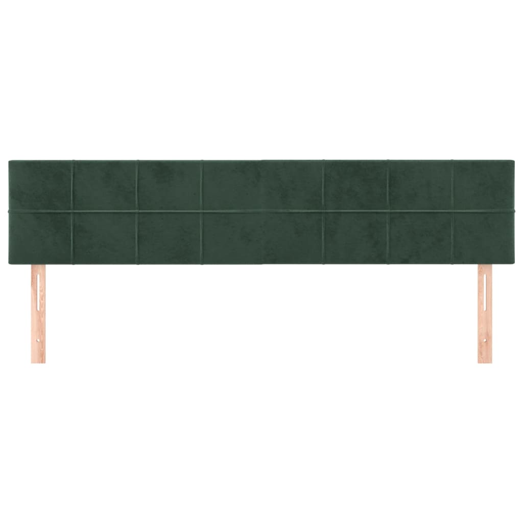 vidaXL Cabeceira de cama 2 pcs veludo 90x5x78/88 cm verde-escuro