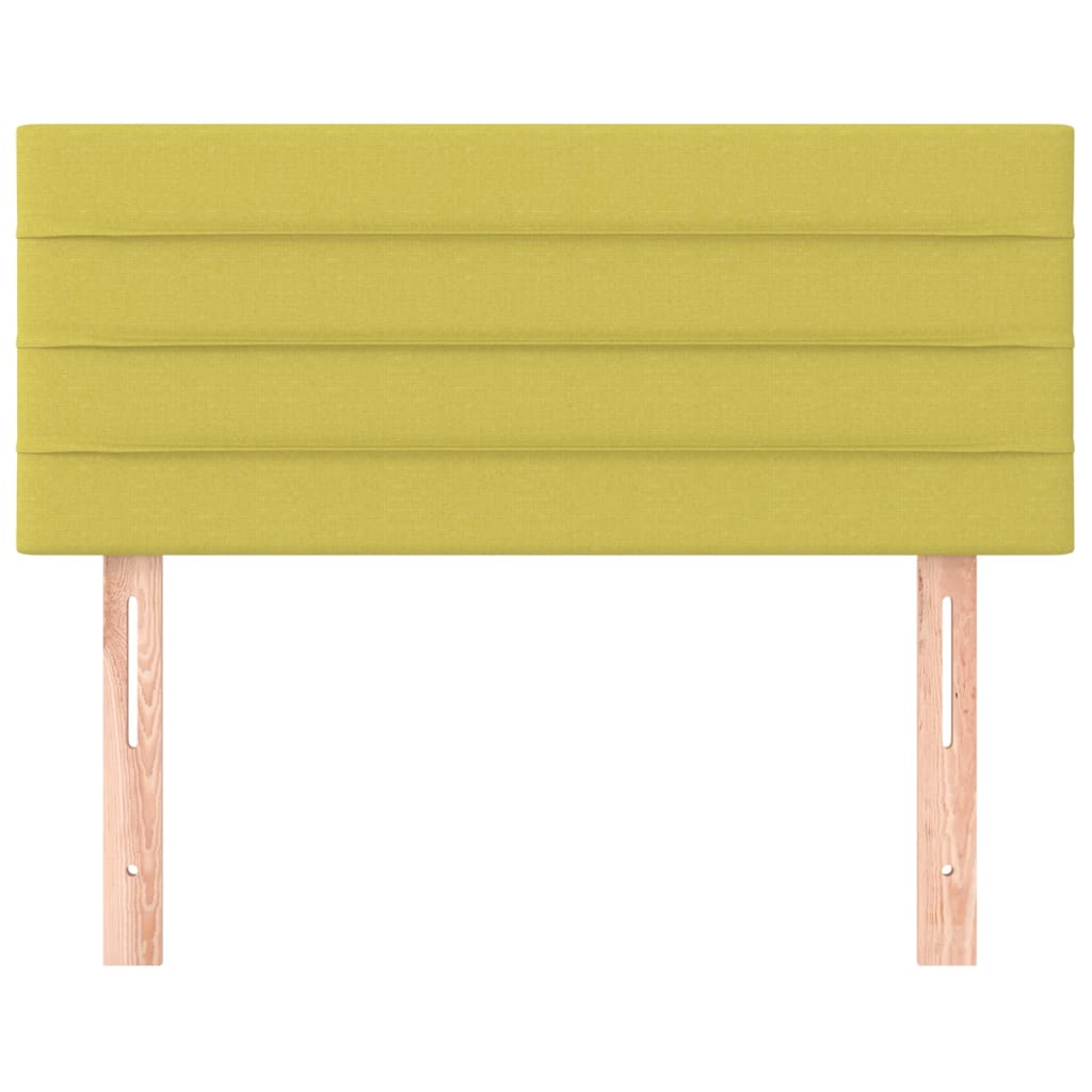 vidaXL Cabeceira de cama tecido 100x5x78/88 cm verde