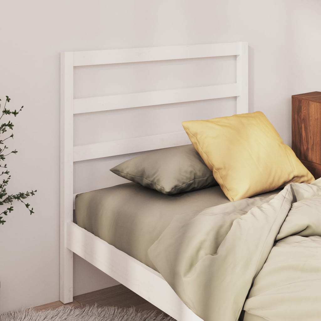 vidaXL Cabeceira de cama 95x4x100 cm pinho maciço branco