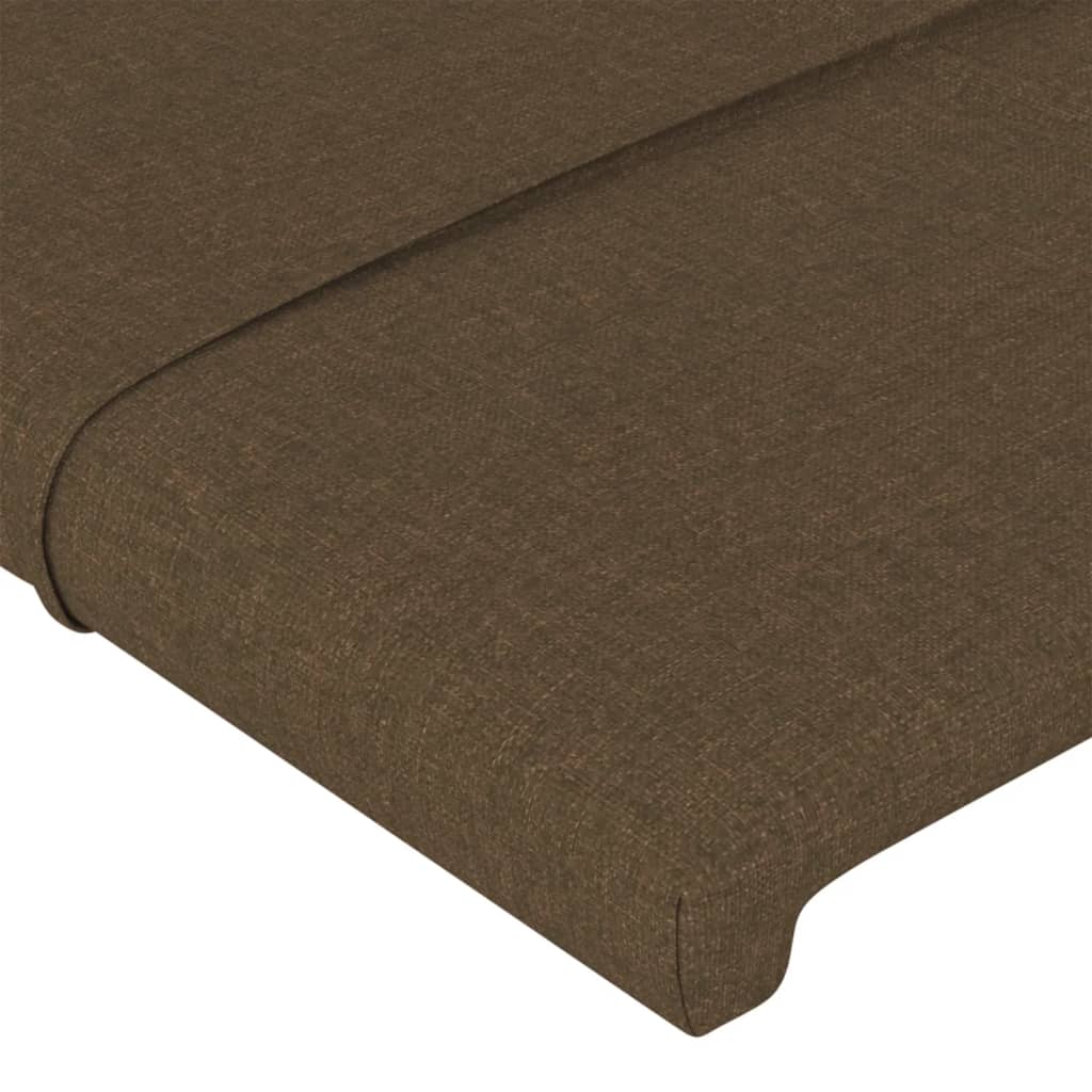 vidaXL Cabeceira de cama c/ abas tecido 83x23x78/88cm castanho-escuro