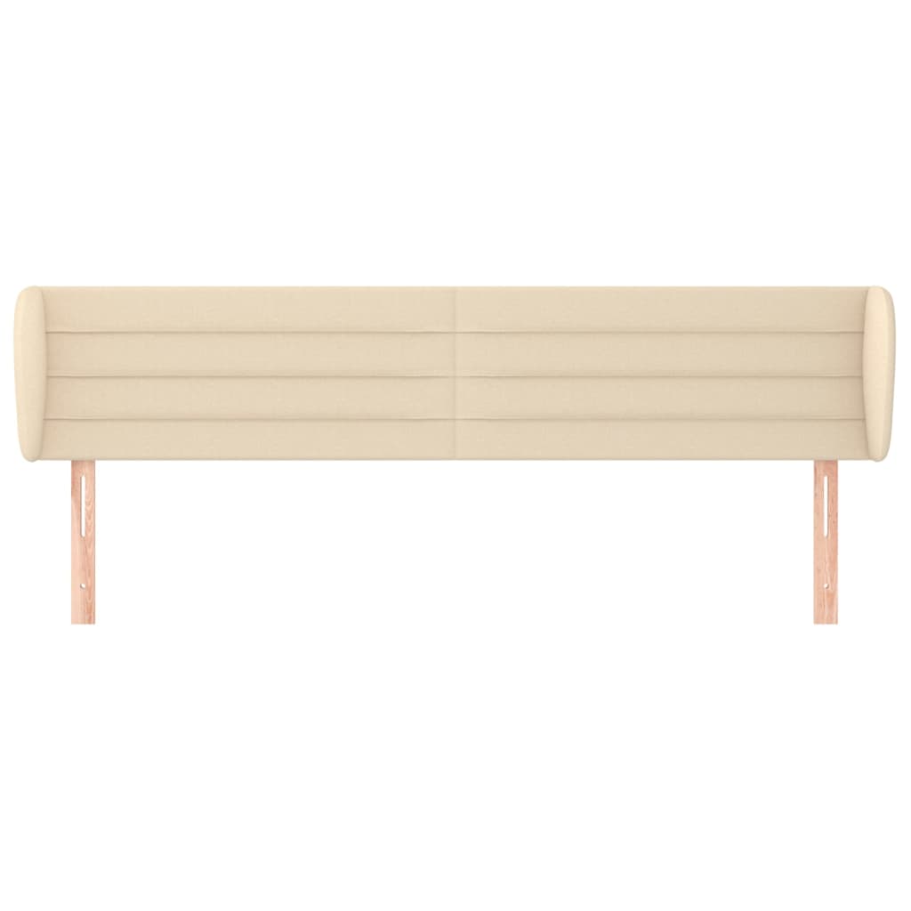 vidaXL Cabeceira de cama c/ abas tecido 183x23x78/88 cm creme