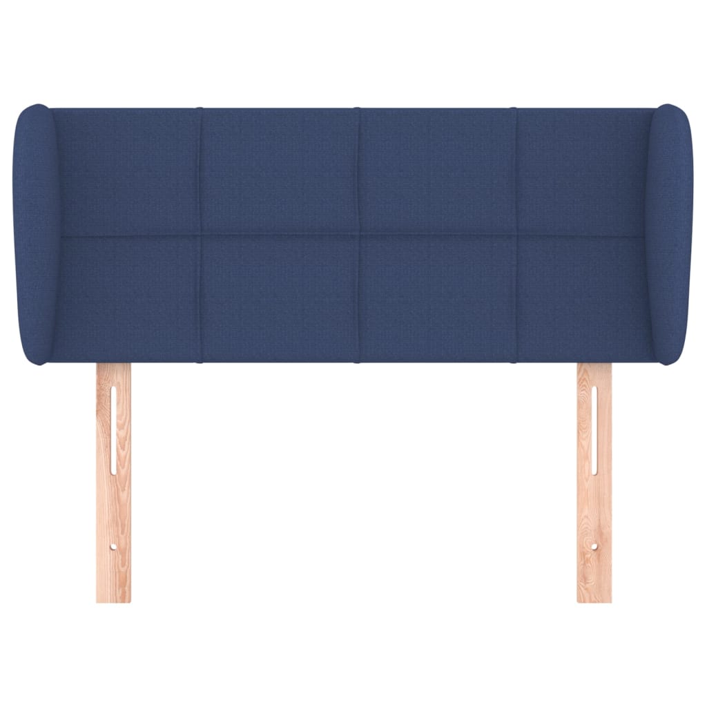 vidaXL Cabeceira de cama c/ abas tecido 103x23x78/88 cm azul