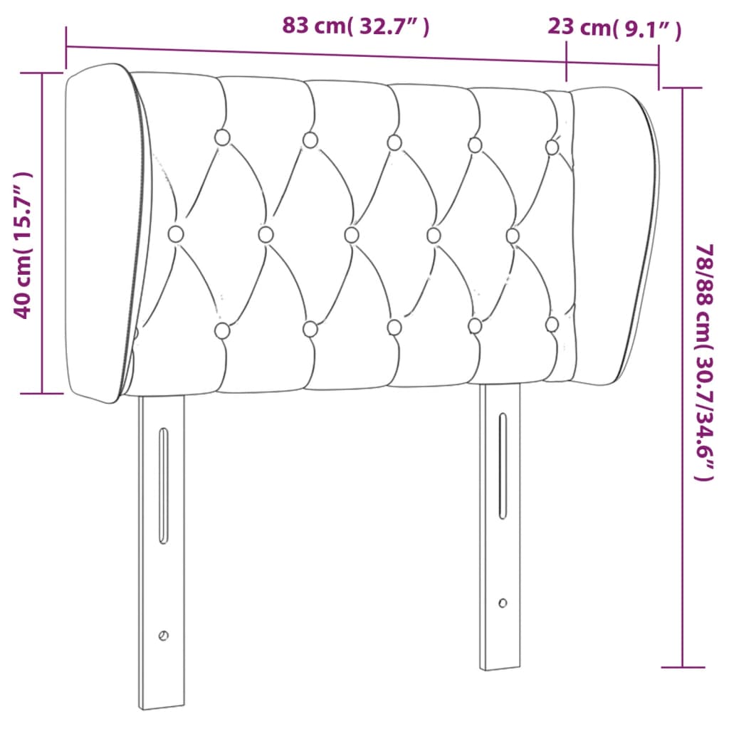 vidaXL Cabeceira cama abas tecido 83x23x78/88 cm cinzento-acastanhado