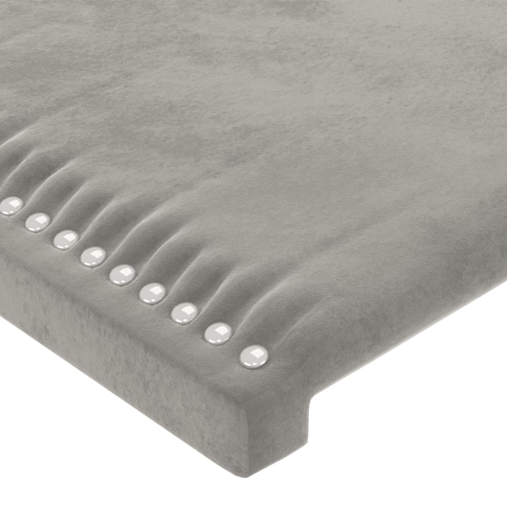 vidaXL Cabeceira de cama c/ abas veludo 93x16x78/88 cm cinzento-claro