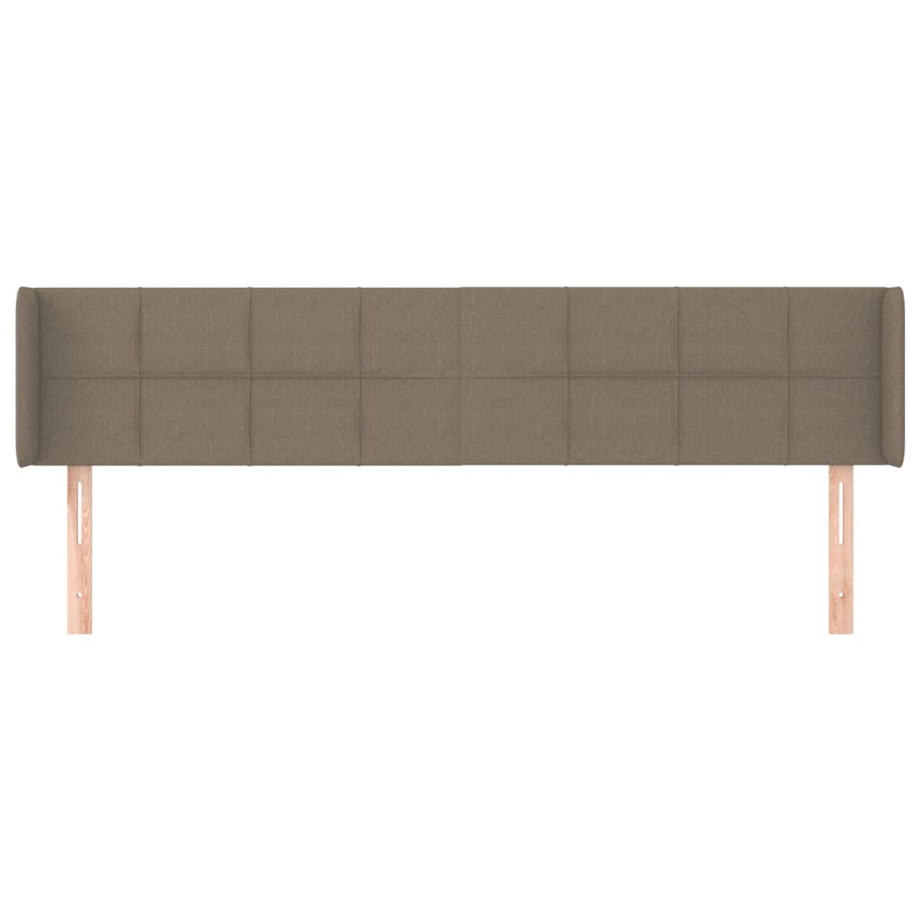 vidaXL Cabeceira cama abas tecido 203x16x78/88 cm cinzento-acastanhado