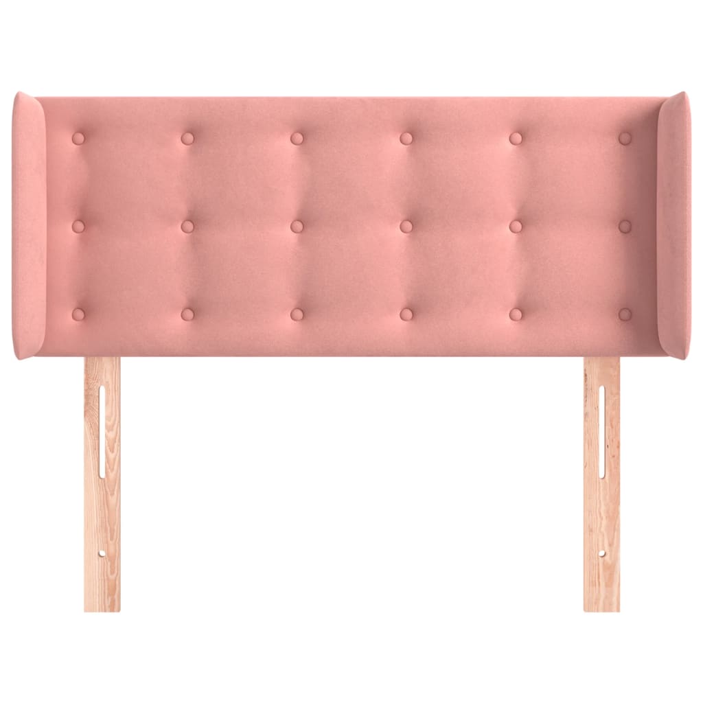 vidaXL Cabeceira de cama c/ abas veludo 83x16x78/88 cm rosa