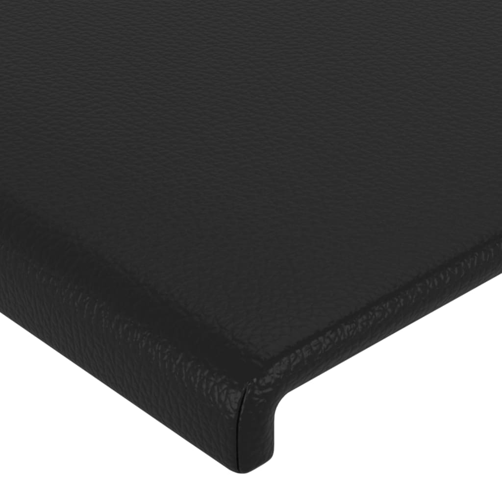 vidaXL Cabeceira de cama c/ abas couro artif. 93x16x118/12 cm preto