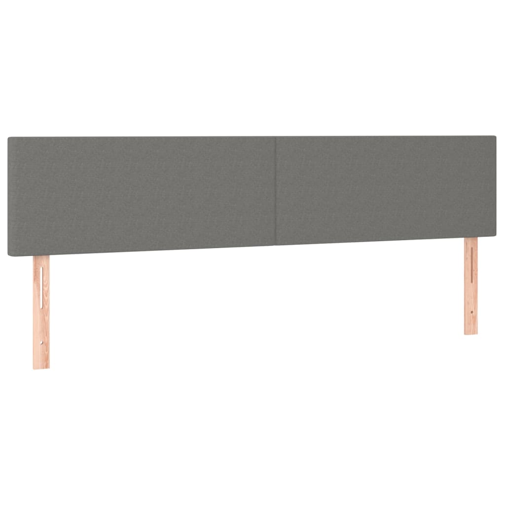 vidaXL Cabeceira de cama c/luzes LED tecido 200x5x78/88cm cinza-escuro