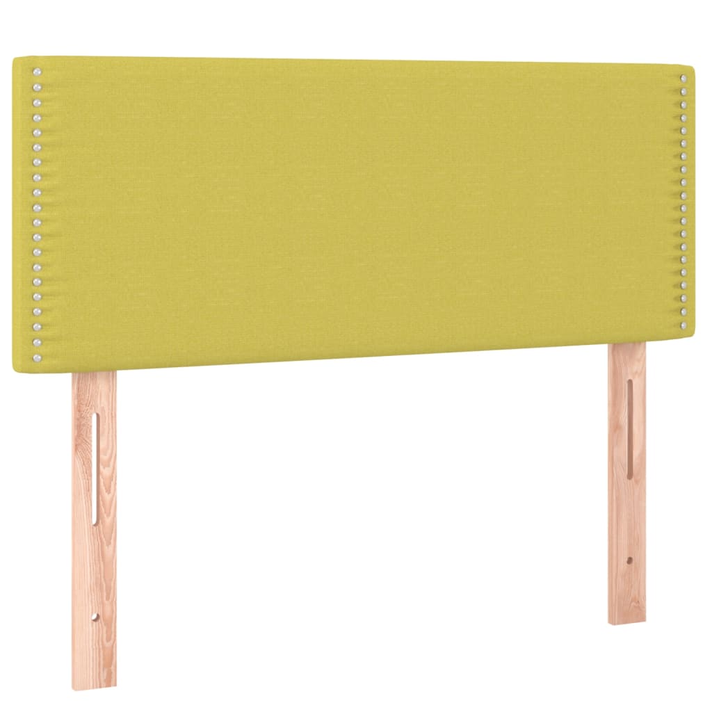 vidaXL Cabeceira de cama c/ luzes LED tecido 80x5x78/88 cm verde