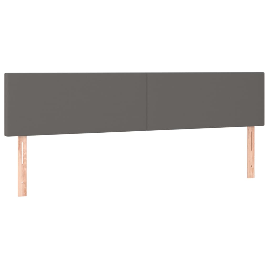 vidaXL Cabeceira cama c/ LED 160x5x78/88cm couro artificial cinzento