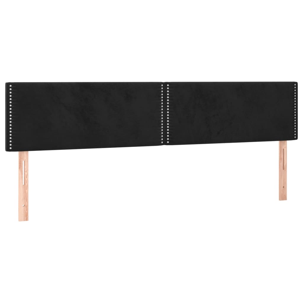 vidaXL Cabeceira de cama c/ luzes LED veludo 160x5x78/88 cm preto