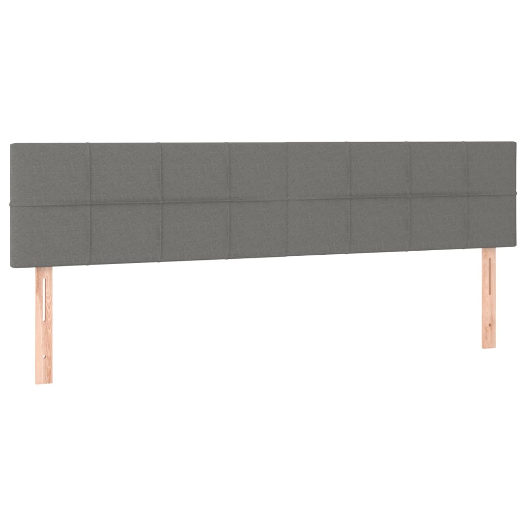 vidaXL Cabeceira de cama c/luzes LED tecido 180x5x78/88cm cinza-escuro