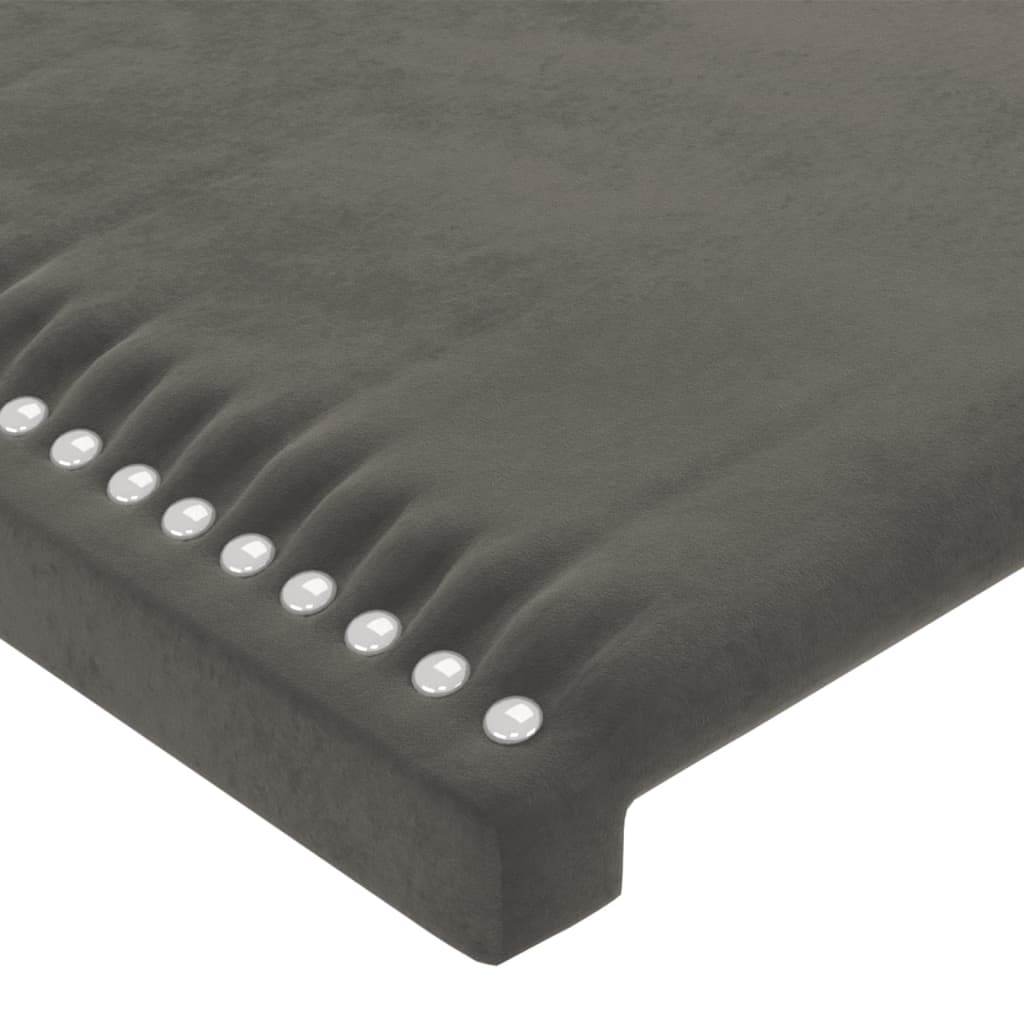 vidaXL Cabeceira de cama c/ luzes LED tecido 90x5x78/88cm cinza-escuro