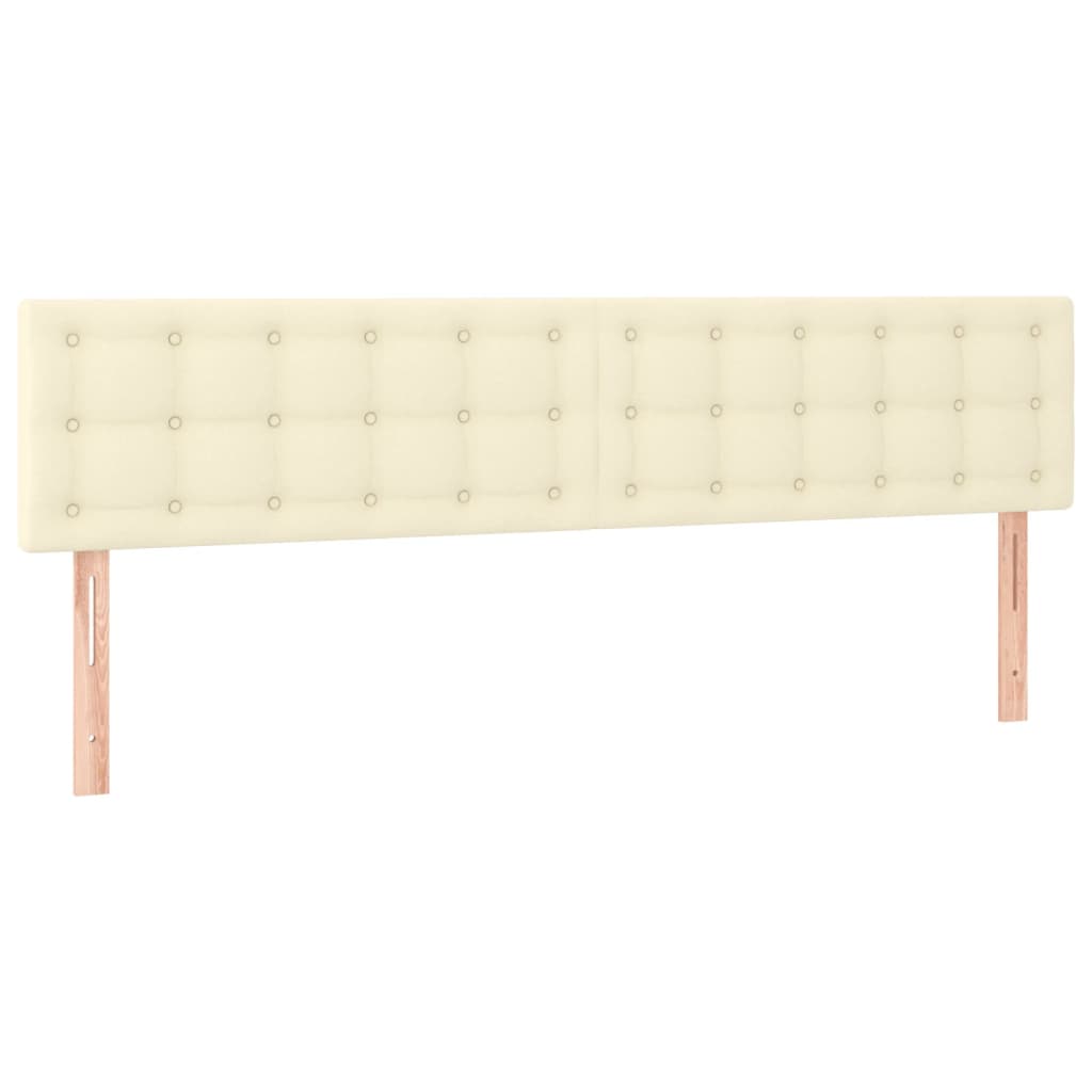 vidaXL Cabeceira de cama c/ LED 200x5x78/88 cm couro artificial creme