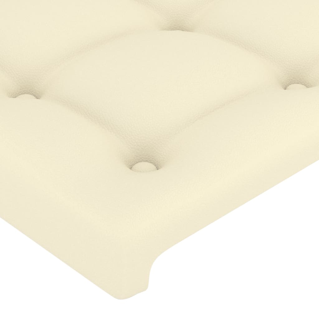 vidaXL Cabeceira de cama c/ LED 200x5x78/88 cm couro artificial creme