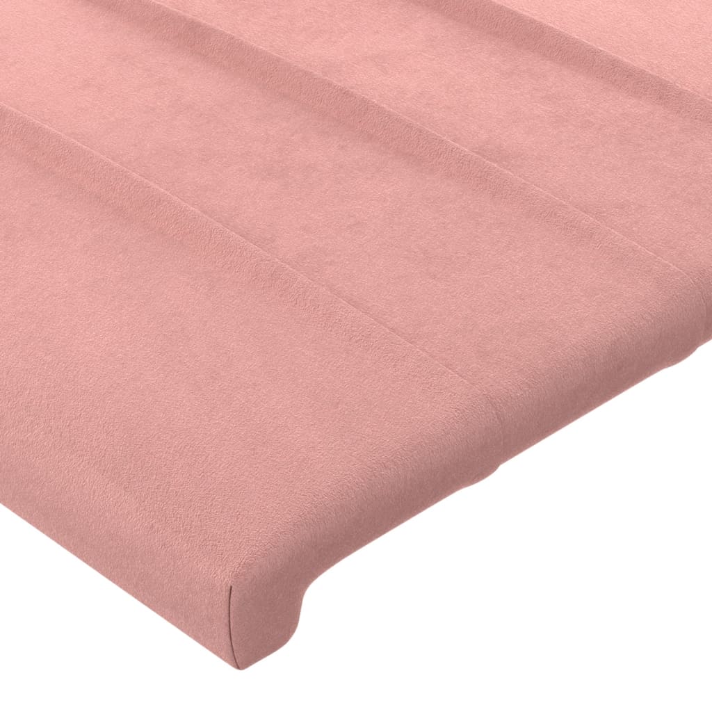 vidaXL Cabeceira de cama c/ luzes LED veludo 160x5x78/88 cm rosa