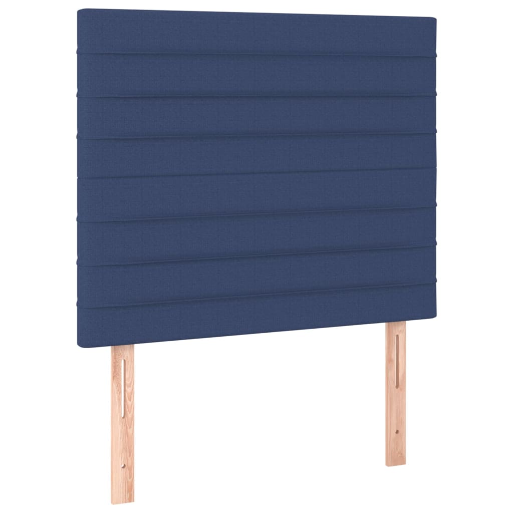 vidaXL Cabeceira cama c/ LED tecido 100x5x118/128 cm azul