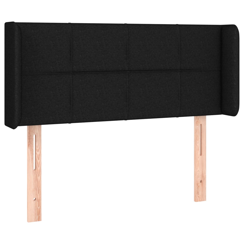 vidaXL Cabeceira de cama c/ luzes LED tecido 93x16x78/88 cm preto