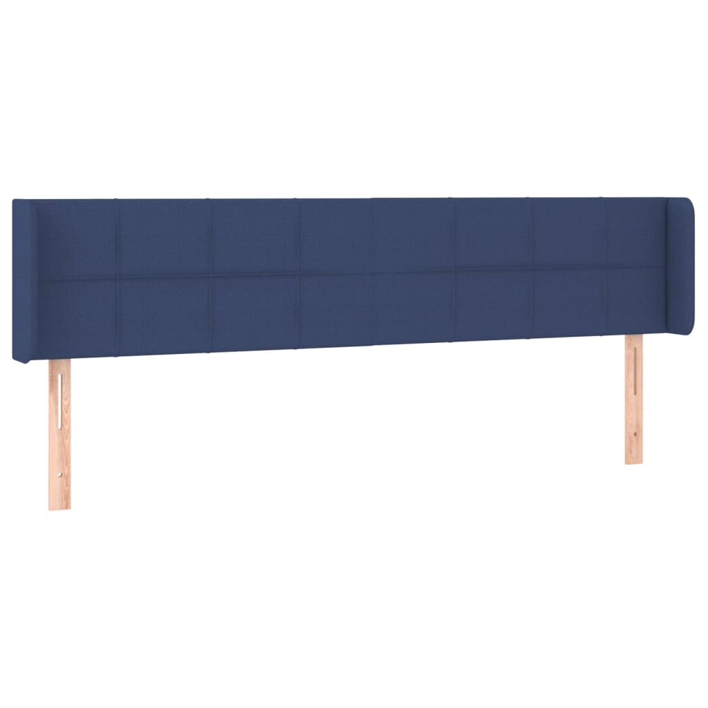 vidaXL Cabeceira de cama c/ luzes LED tecido 163x16x78/88 cm azul