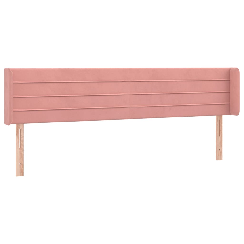 vidaXL Cabeceira de cama c/ luzes LED veludo 163x16x78/88 cm rosa