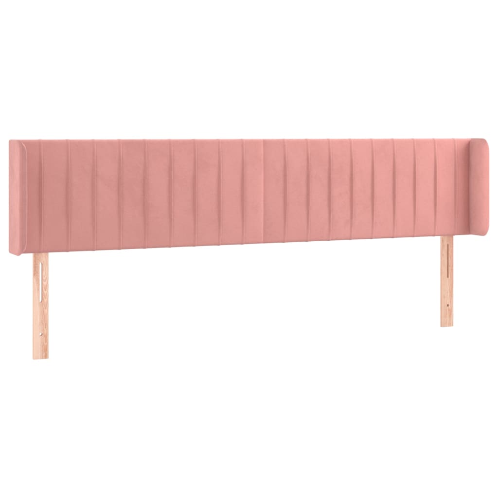 vidaXL Cabeceira de cama c/ luzes LED veludo 183x16x78/88 cm rosa