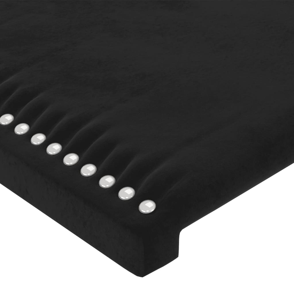 vidaXL Cabeceira de cama c/ luzes LED veludo 163x16x118/128 cm preto