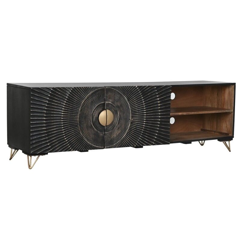 Home ESPRIT|Móvel de TV Home ESPRIT Preto Metal Madeira de mangueira 160 x 40 x 50 cm Home ESPRIT|Móvel de TV Home ESPRIT Preto Metal Madeira de mangueira 160 x 40 x 50 cm