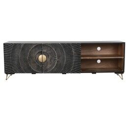 Home ESPRIT|Móvel de TV Home ESPRIT Preto Metal Madeira de mangueira 160 x 40 x 50 cm