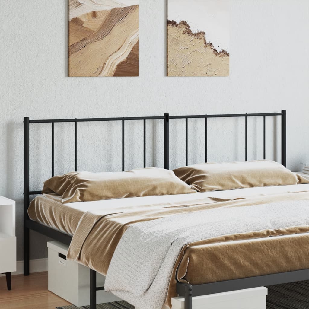 vidaXL Cabeceira de cama 200 cm metal preto