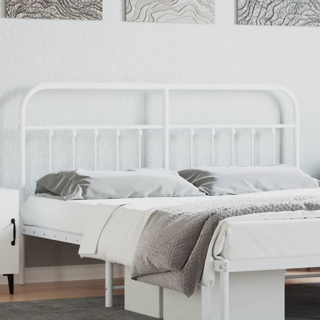 vidaXL Cabeceira de cama 160 cm metal branco