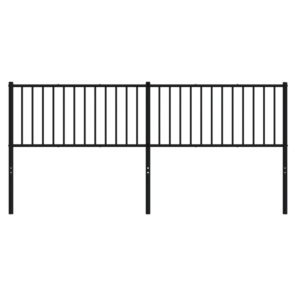 vidaXL Cabeceira de cama 200 cm metal preto