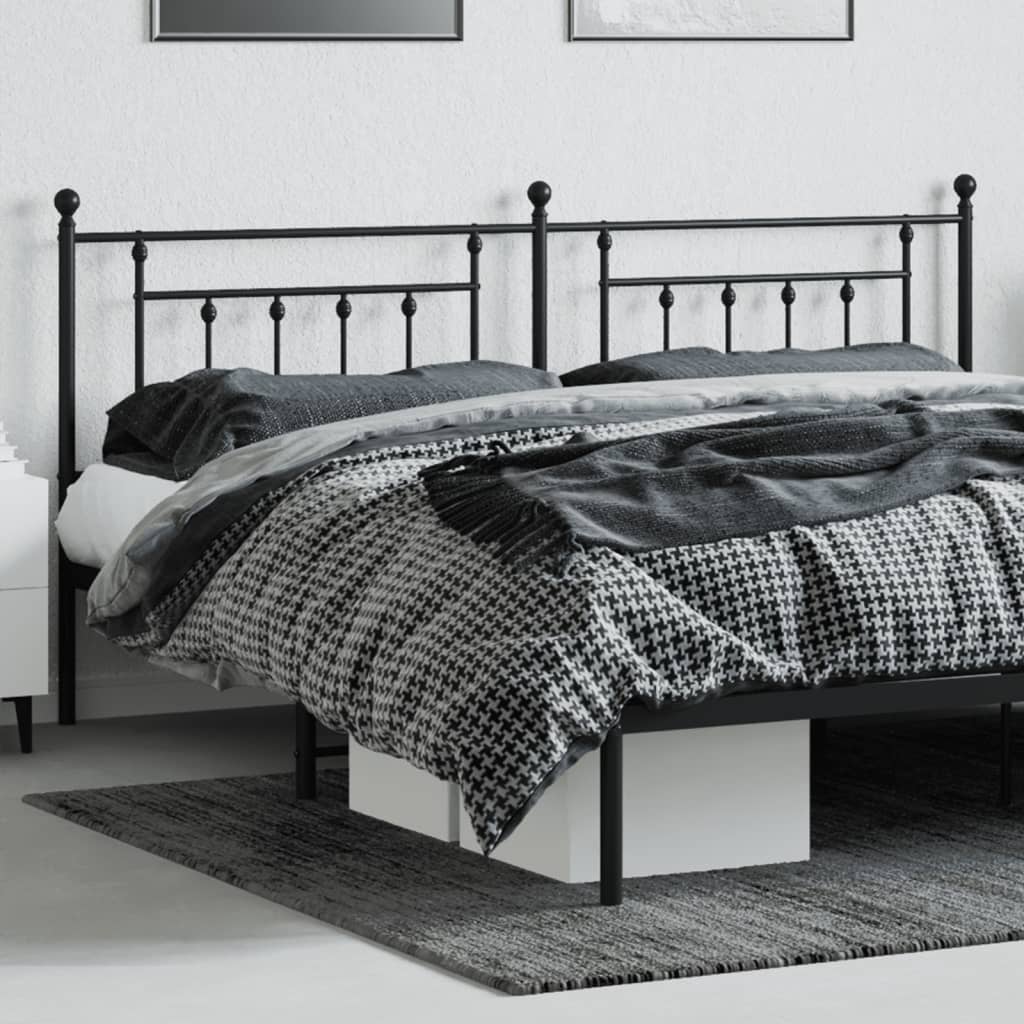 vidaXL Cabeceira de cama 193 cm metal preto