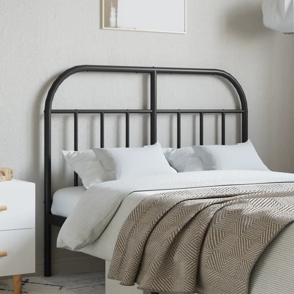 vidaXL Cabeceira de cama 120 cm metal preto