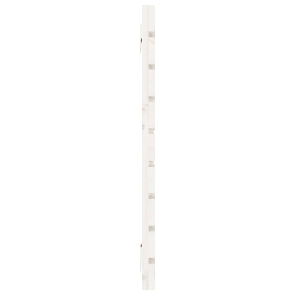 vidaXL Cabeceira de parede 126x3x63 cm madeira de pinho maciça branco