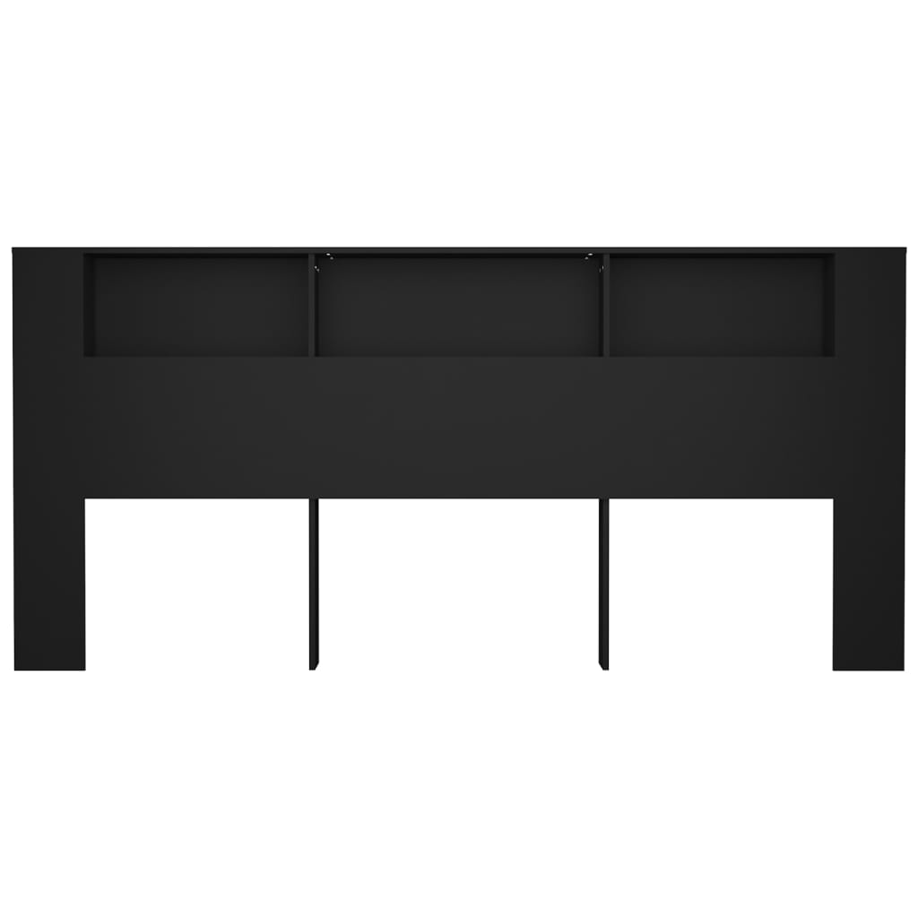 vidaXL Armário de cabeceira 220x18,5x104,5 cm preto