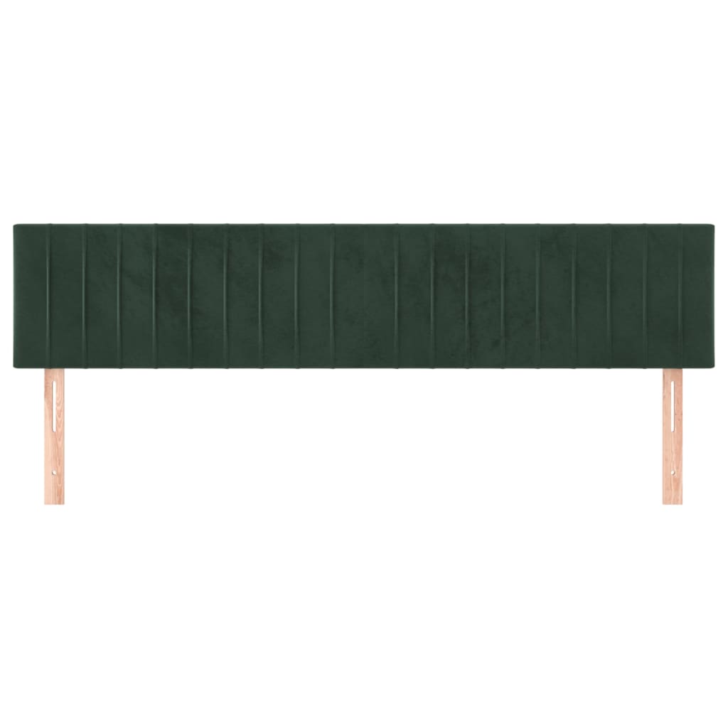 vidaXL Cabeceira de cama 2 pcs veludo 80x5x78/88 cm verde-escuro