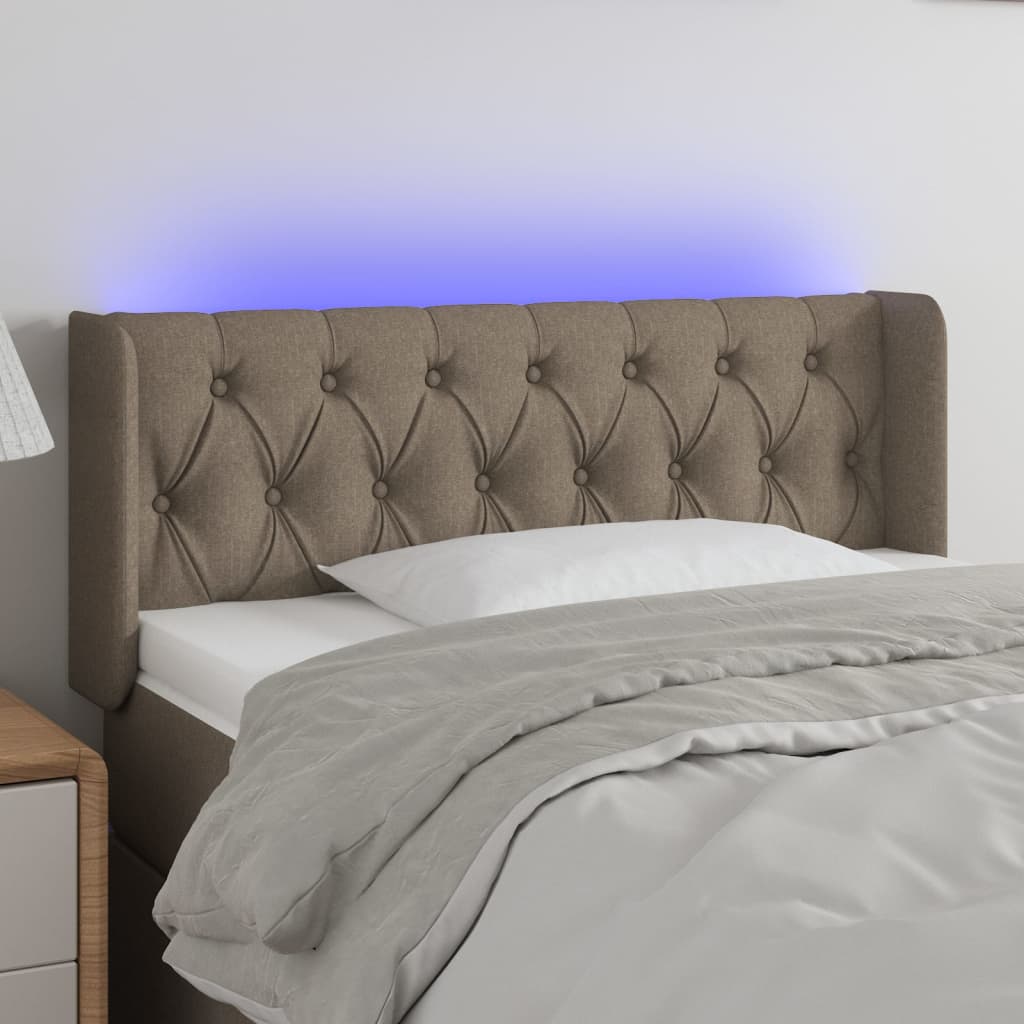 vidaXL Cabeceira de cama c/ luzes LED 103x16x78/88cm cinza-acastanhado