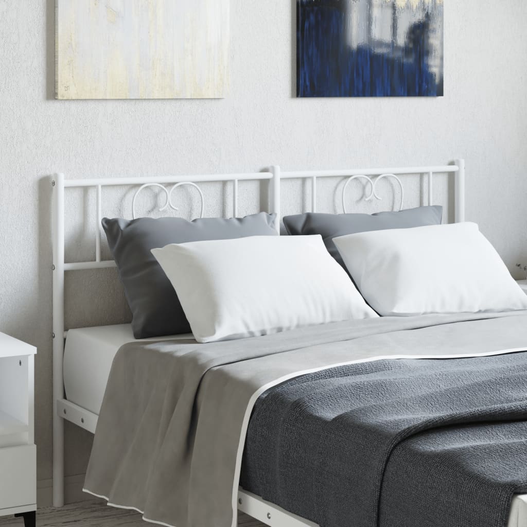 vidaXL Cabeceira de cama 120 cm metal branco