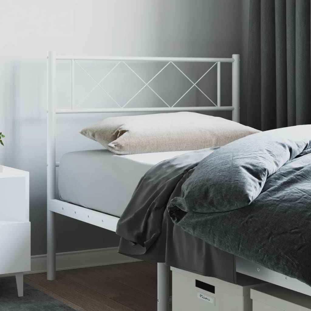 vidaXL Cabeceira de cama 75 cm metal branco