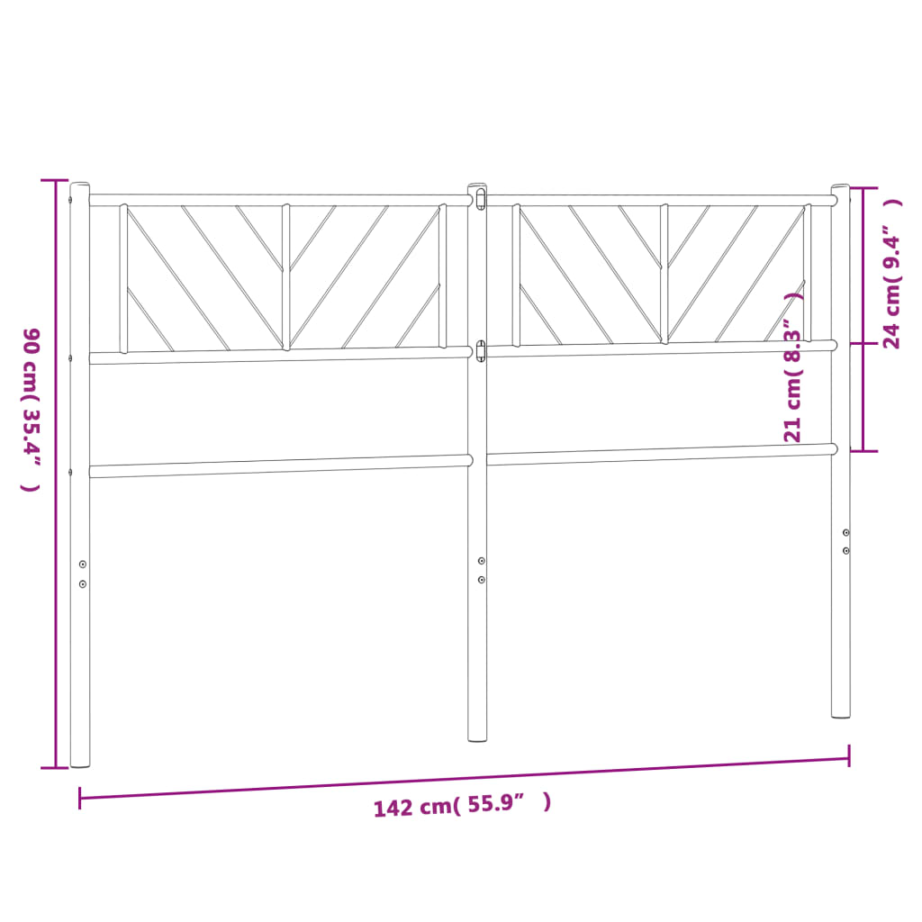 vidaXL Cabeceira de cama 135 cm metal branco