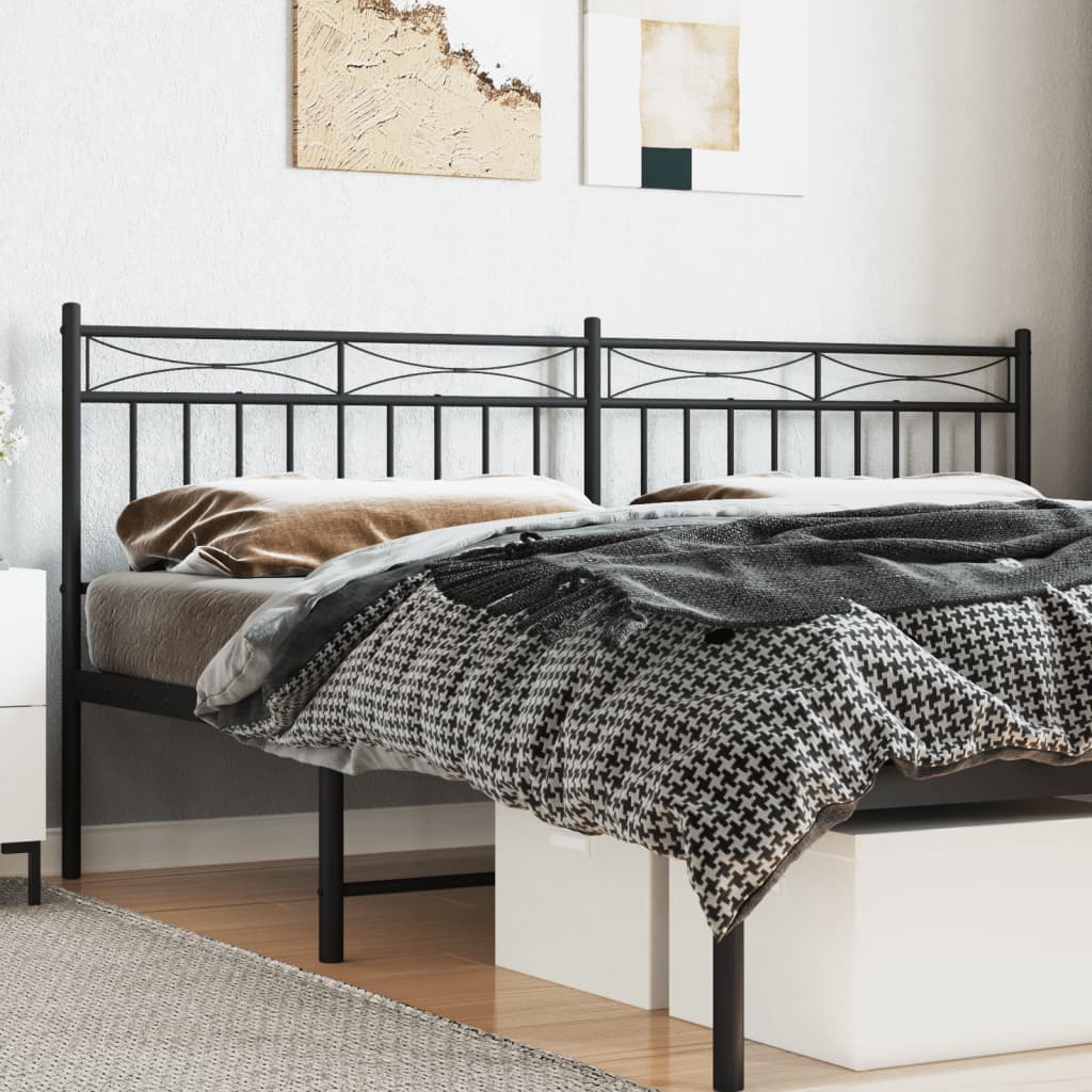 vidaXL Cabeceira de cama 193 cm metal preto