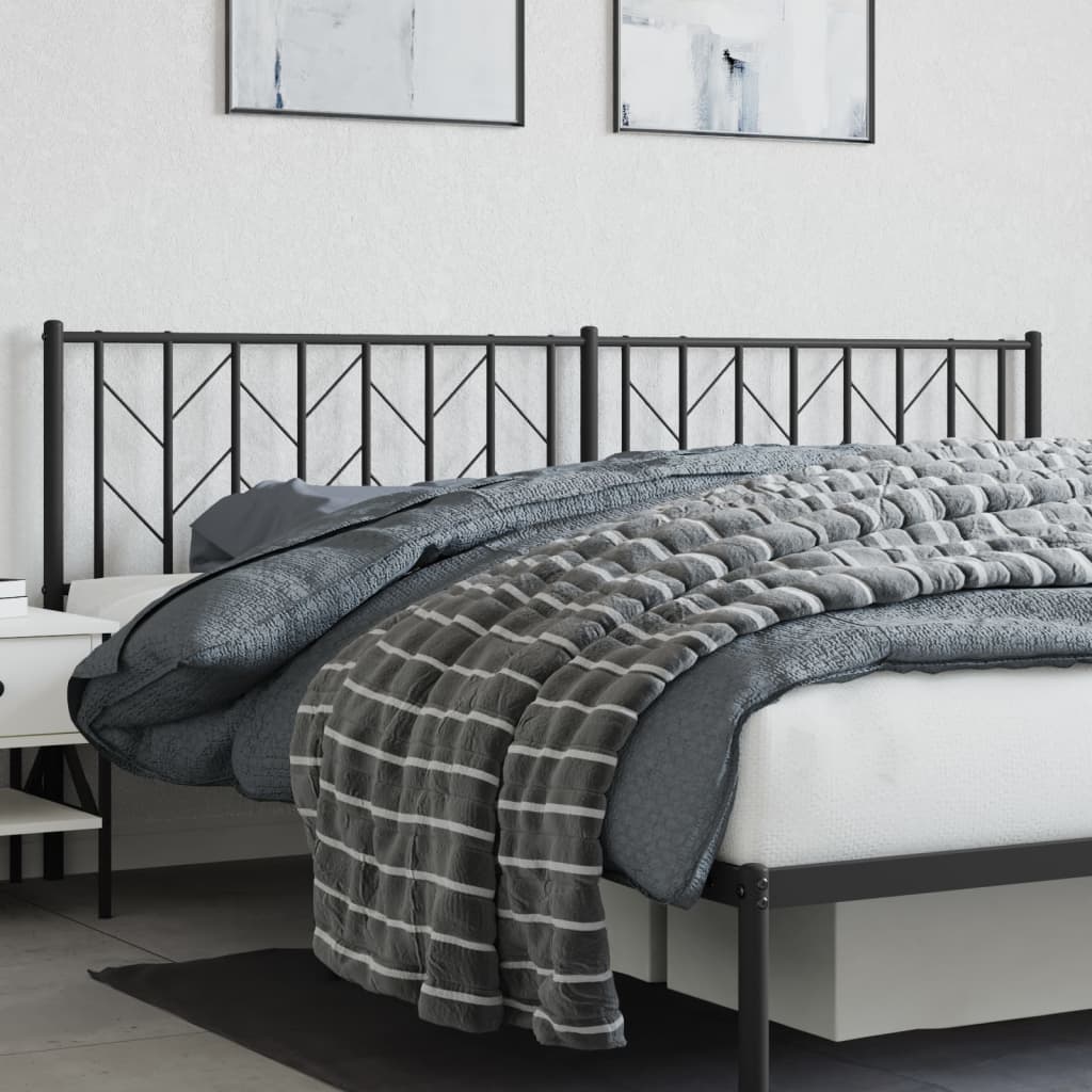 vidaXL Cabeceira de cama 200 cm metal preto