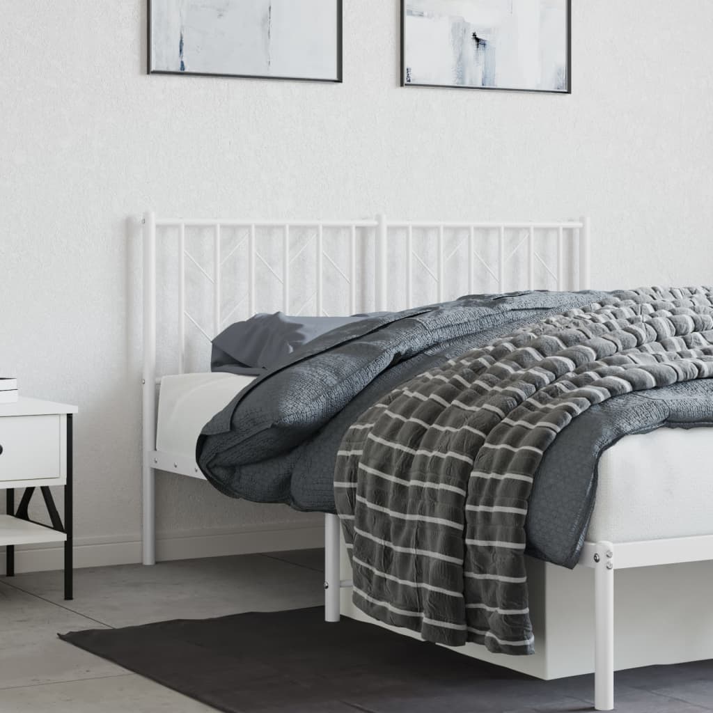 vidaXL Cabeceira de cama 135 cm metal branco