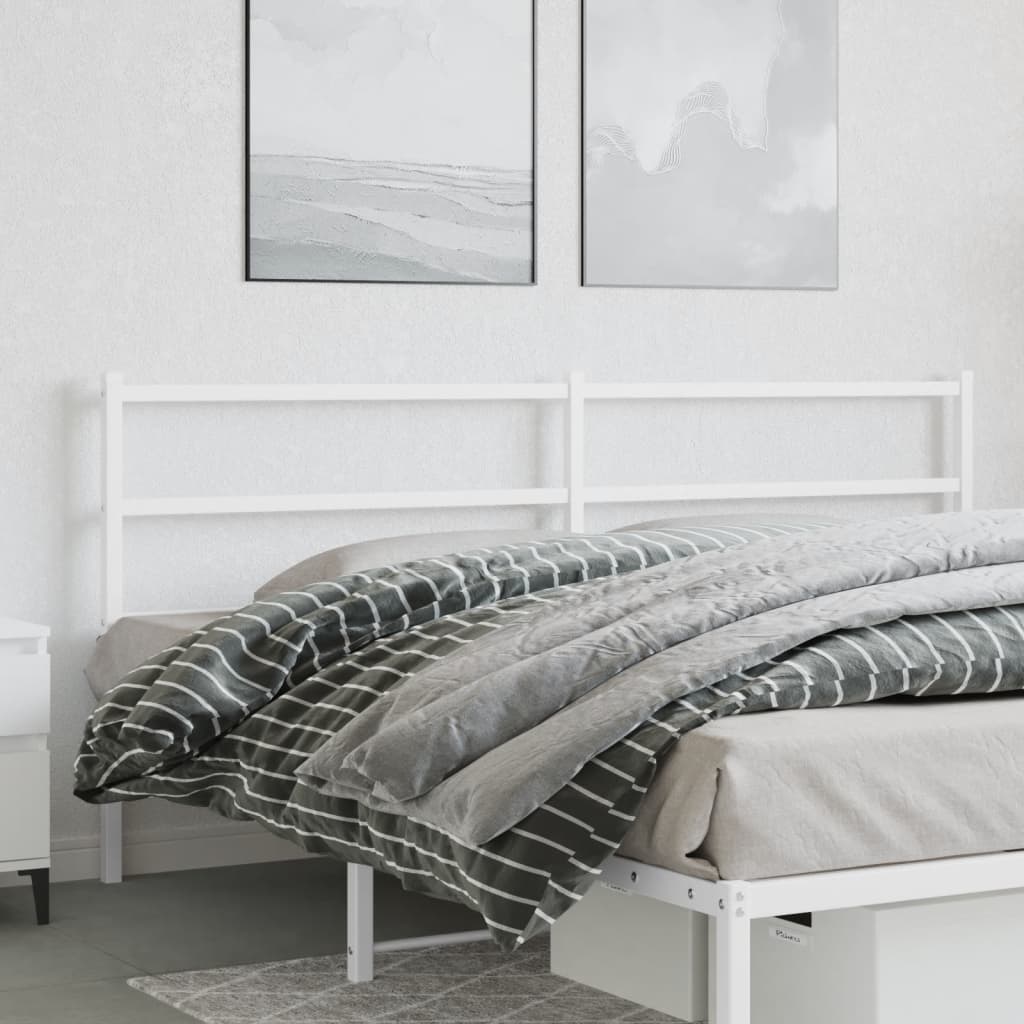 vidaXL Cabeceira de cama 200 cm metal branco