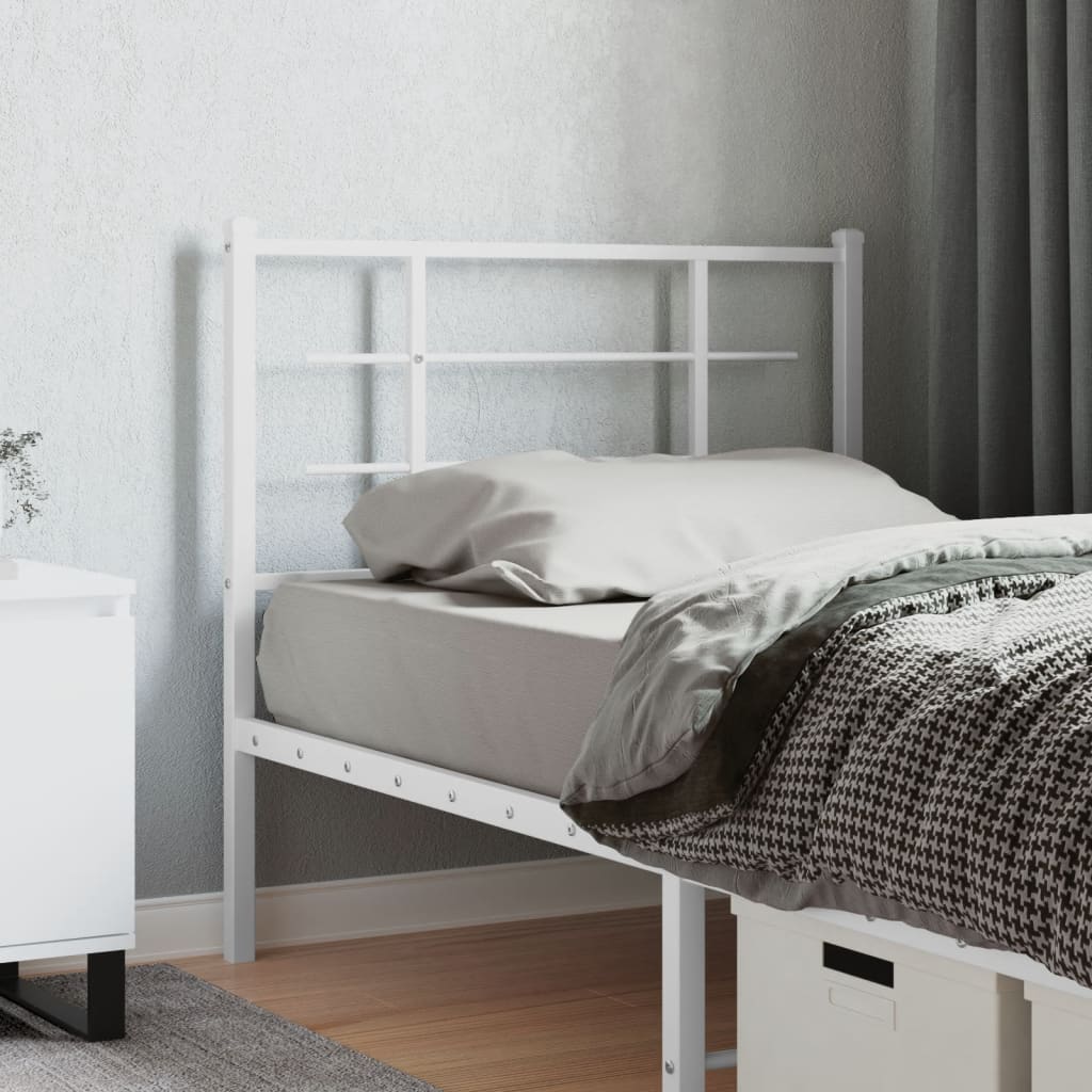 vidaXL Cabeceira de cama 100 cm metal branco